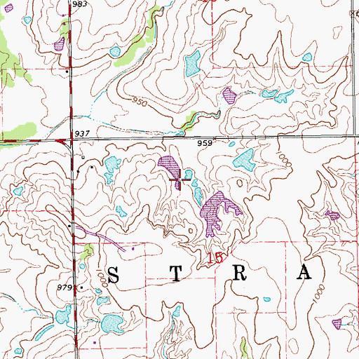 Topographic Map of Marcum Gss Number 1 Reservoir, OK