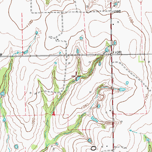 Topographic Map of Terry Gss Number 1 Reservoir, OK