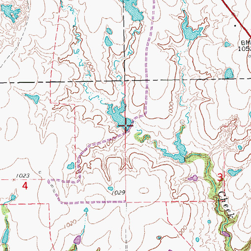 Topographic Map of Oknoname 04901 Dam, OK