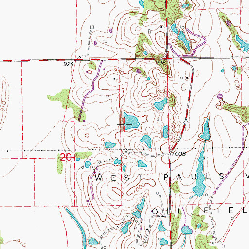 Topographic Map of Oknoname 04902 Reservoir, OK