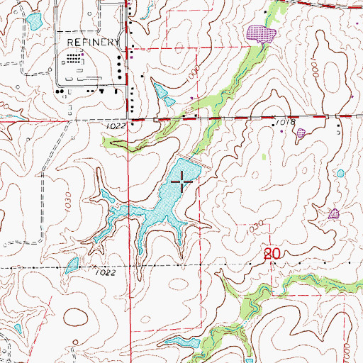 Topographic Map of Oknoname 04903 Reservoir, OK