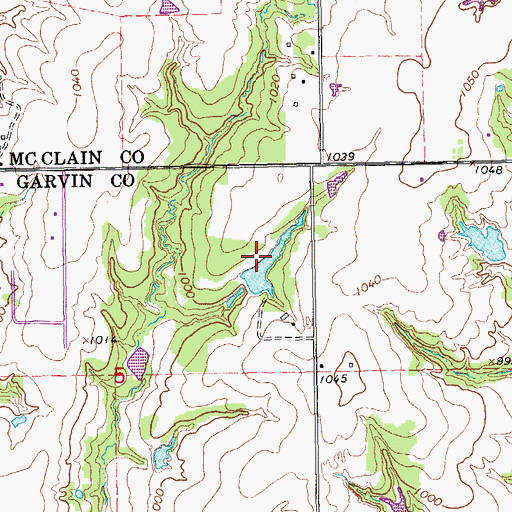 Topographic Map of Oknoname 04904 Reservoir, OK