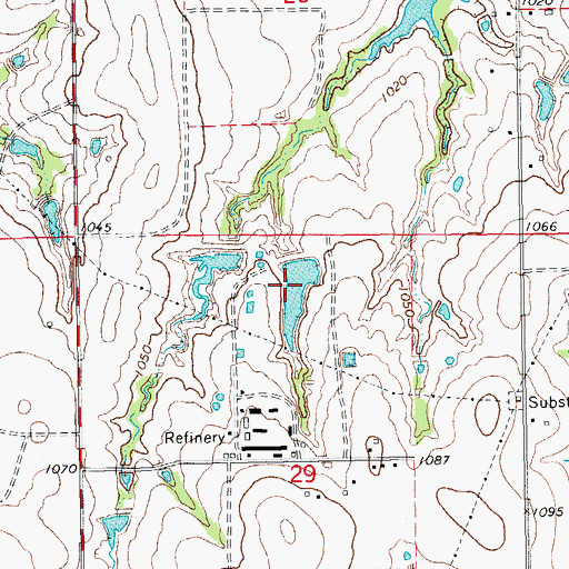 Topographic Map of Oknoname 04708 Reservoir, OK