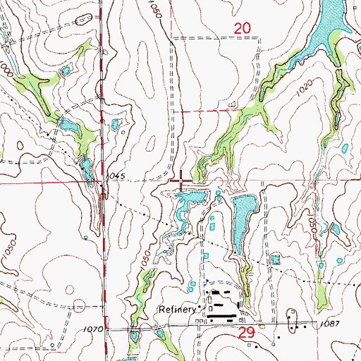 Topographic Map of Oknoname 04909 Reservoir, OK