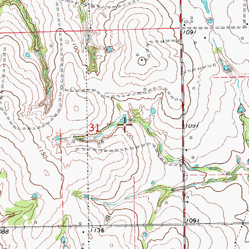 Topographic Map of Oknoname 04910 Reservoir, OK