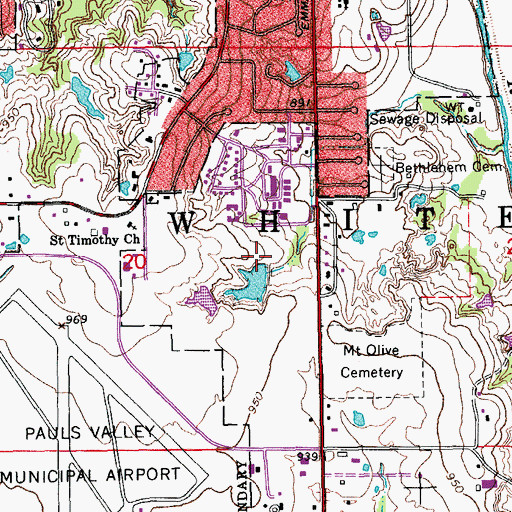 Topographic Map of Oknoname 04914 Reservoir, OK