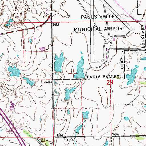 Topographic Map of Oknoname 04915 Reservoir, OK