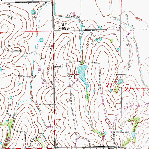 Topographic Map of Oknoname 04916 Reservoir, OK