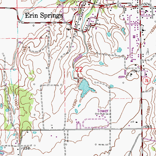 Topographic Map of Oknoname 04917 Reservoir, OK