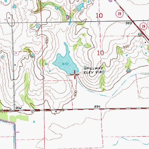 Topographic Map of Oknoname 04922 Dam, OK