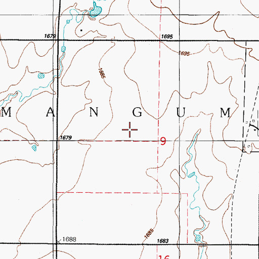 Topographic Map of James Travis Dam, OK