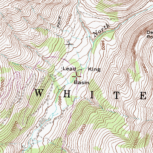 Topographic Map of Lead King Basin, CO