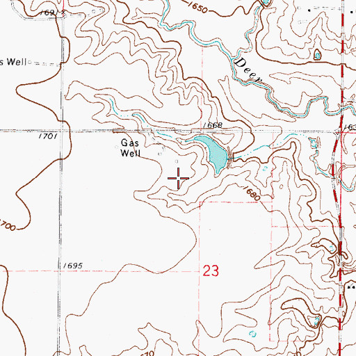 Topographic Map of Kenneth Houck Dam, OK