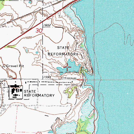 Topographic Map of State of Oklahoma Reformatory Lake, OK
