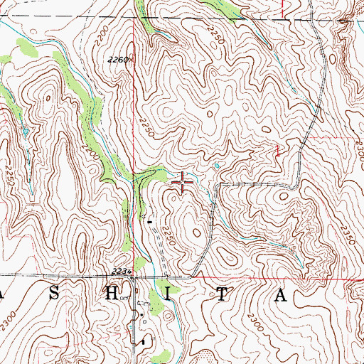 Topographic Map of Bill Sherrill Dam, OK