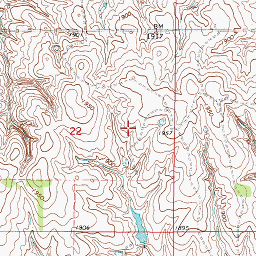 Topographic Map of Rufus Sherrill Number 2 Lake, OK