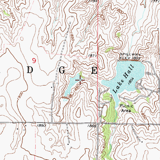 Topographic Map of Mary Kromer Dam, OK