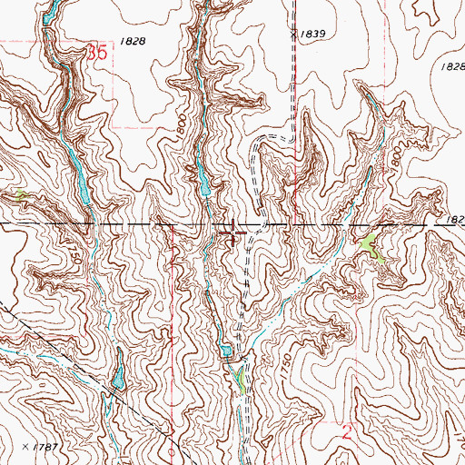 Topographic Map of Bob Moran Dam, OK