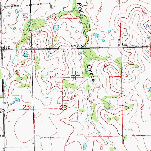 Topographic Map of Prentice Lake, OK