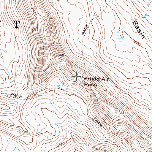 Topographic Map of Frigid Air Pass, CO