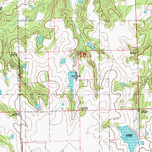 Topographic Map of McGee Lake Number 1 Dam, OK