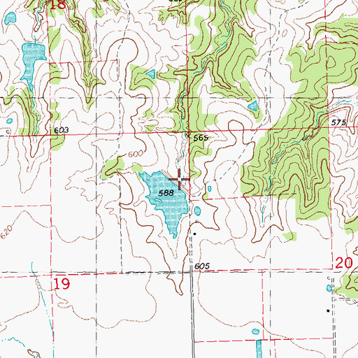 Topographic Map of McGee Lake Number 2 Dam, OK