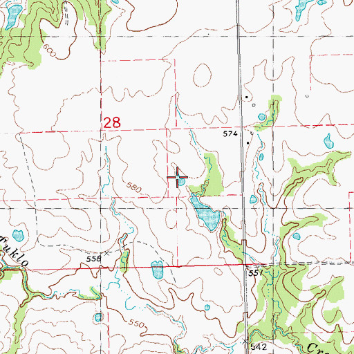 Topographic Map of Edwards Lake, OK