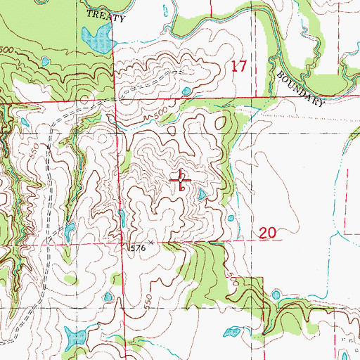 Topographic Map of Lunt Lake Dam, OK