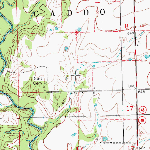 Topographic Map of Martin Lake, OK