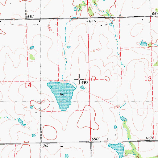 Topographic Map of Mattingly Lake Number 1 Dam, OK