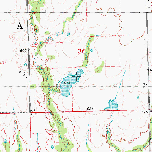 Topographic Map of Roberts Lake Number 2 Dam, OK