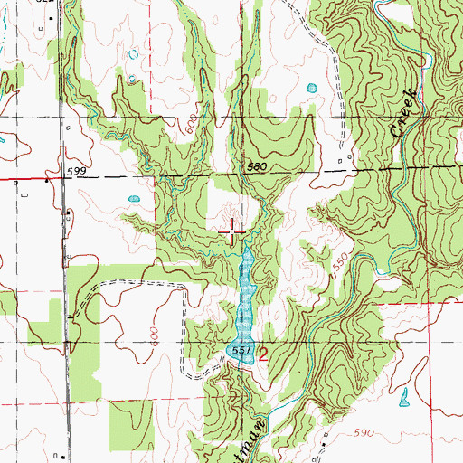 Topographic Map of Kemp Lake Dam, OK