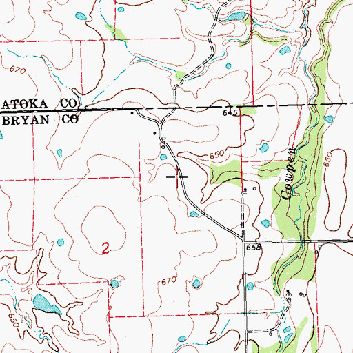 Topographic Map of Nickles Lake Dam, OK