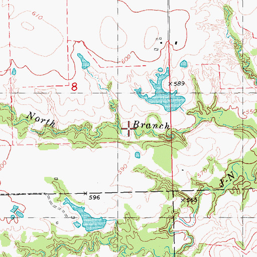 Topographic Map of Callaway Lake Dam, OK