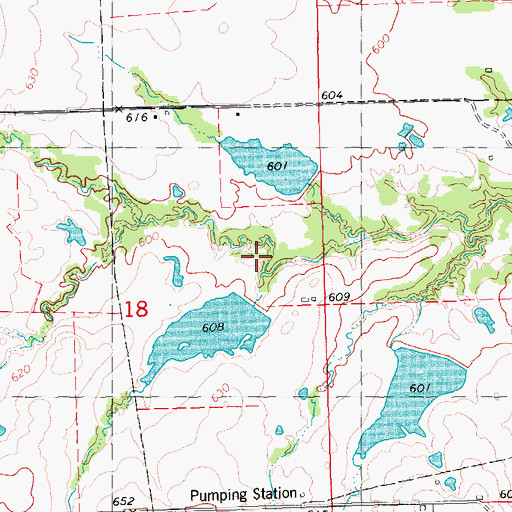 Topographic Map of H L D M Farms Incorporated Lake Dam, OK