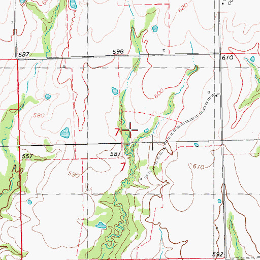 Topographic Map of Boatner Lake, OK