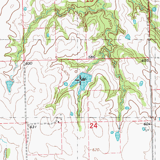 Topographic Map of Fowler Lake, OK