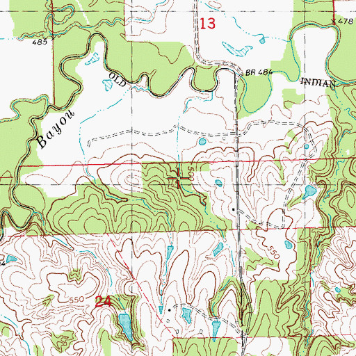 Topographic Map of Osborne Lake Number 1 Dam, OK