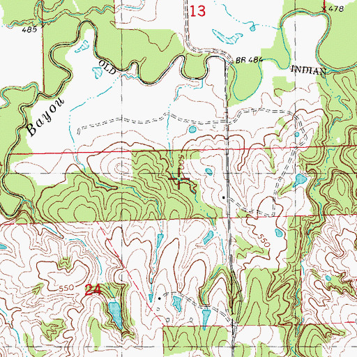 Topographic Map of Osborne Lake Number 1, OK