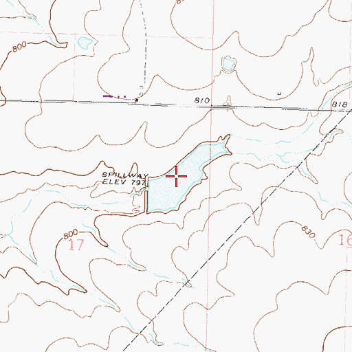 Topographic Map of Spur Ranch Reservoir, OK