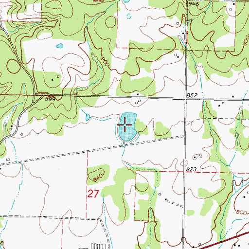 Topographic Map of Oknoname 021001 Reservoir, OK