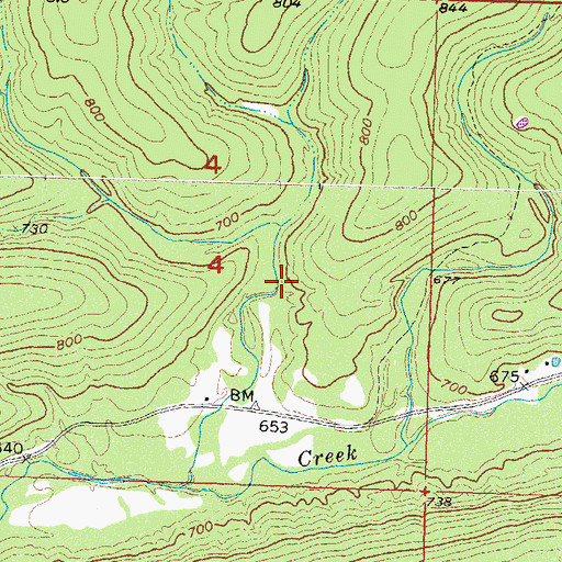 Topographic Map of Oknoname 135004 Reservoir, OK