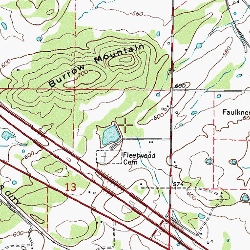 Topographic Map of Oknoname 135002 Reservoir, OK