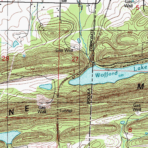 Topographic Map of Wafford Lake Dam, OK