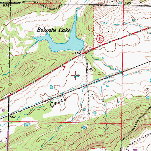 Topographic Map of Bokoshe Lake, OK