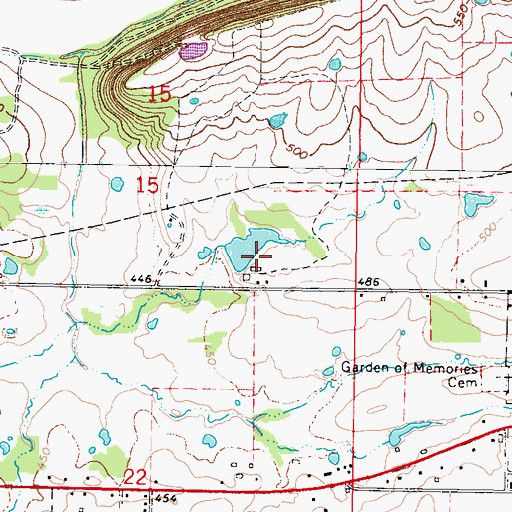 Topographic Map of Swink Lake Dam, OK