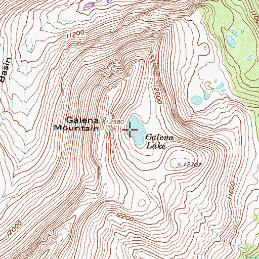 Topographic Map of Galena Lake, CO