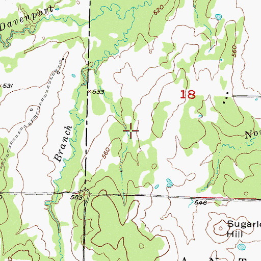 Topographic Map of Oknoname 127004 Reservoir, OK