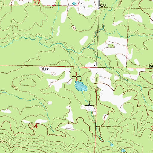 Topographic Map of Oknoname 127003 Dam, OK