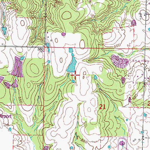 Topographic Map of Oknoname 127002 Dam, OK
